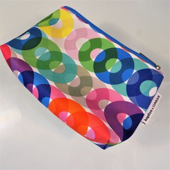 KAPITZA x CLINIQUE Logo Circles Makeup Cosmetic Travel Bag - Picture 8 of 8